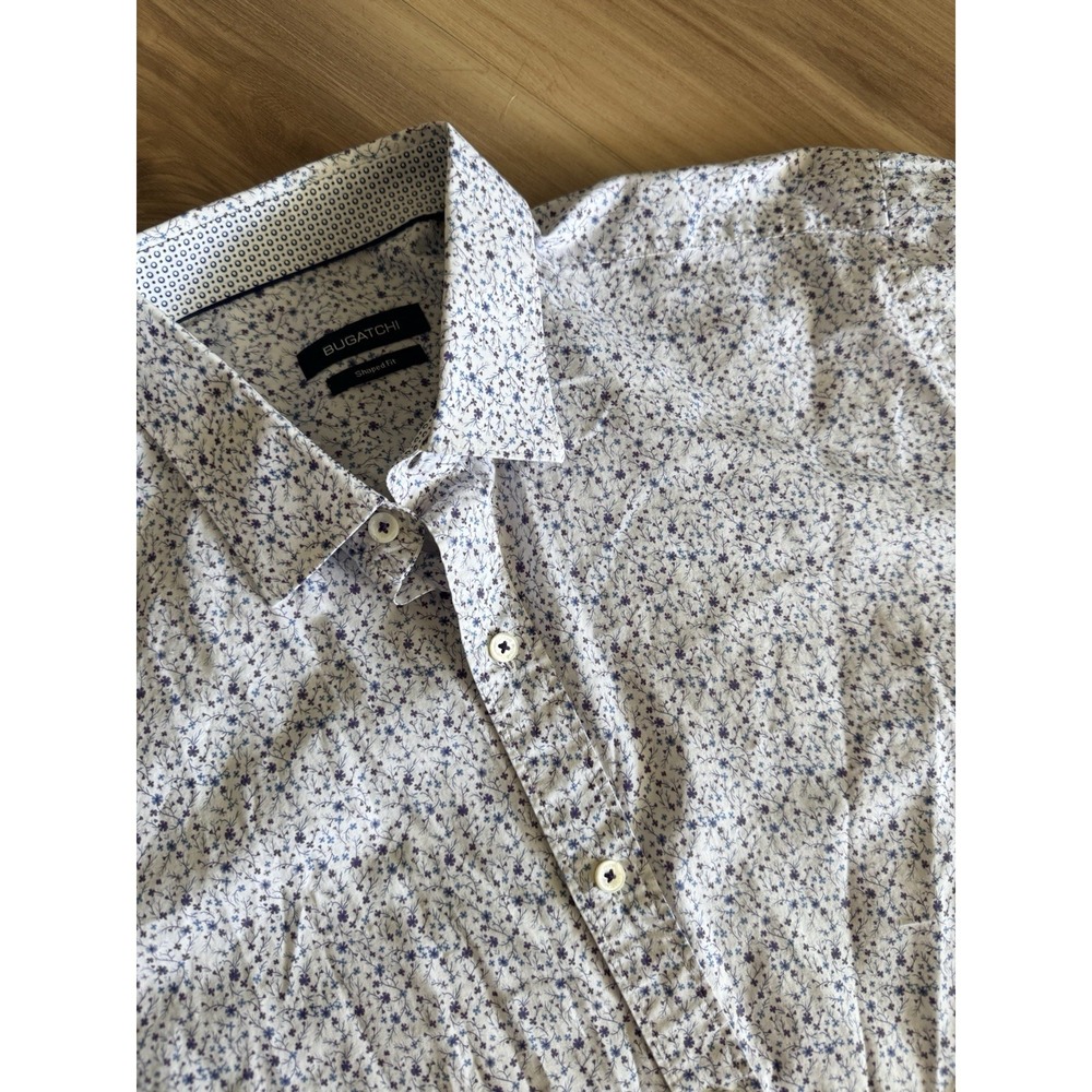 Bugatchi Uomo~Mens Shaped Fit Floral Long Sleeve Button Up Shirt AOP